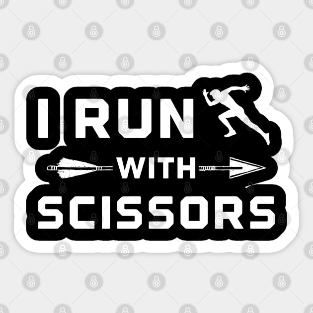 I run with scissors Sticker by afmr.2007@gmail.com